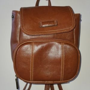 Brown Leather Mini Backpack
